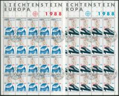 Liechtenstein 1988 Europa CEPT Transport U. Kommunik. 937/38 Gestempelt (C16236) - Blocs & Feuillets