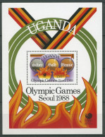 Uganda 1988 Olymp. Sommerspiele Seoul Medaillen Block 79 Postfrisch (C27483) - Ouganda (1962-...)