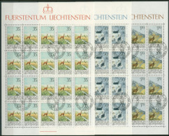 Liechtenstein 1986 Jagdwesen Kompletter Bogen 907/09 Gestempelt (C16225) - Blocs & Feuillets