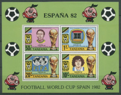 Tansania 1982 Fußball-WM In Spanien Spieler Pokal Block 27 Postfrisch (C27389) - Tanzanie (1964-...)