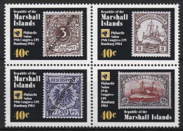 Marshall-Inseln 1984 Weltpostkongreß Hamburg UPU Kolonien 15/18 ZD Postfrisch - Marshallinseln