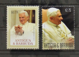 Antigua + Barbuda 4849-4850 Postfrisch Papst Benedikt XVI #GH040 - Antigua Und Barbuda (1981-...)