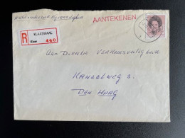 NETHERLANDS 1985 REGISTERED LETTER KLAASWAAL TO 'S GRAVENHAGE 02-04-1985 NEDERLAND AANGETEKEND - Covers & Documents