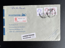 NETHERLANDS 1995 REGISTERED LETTER KOUDEKERK AAN DEN RIJN TO AMSTERDAM NEDERLAND AANGETEKEND - Storia Postale