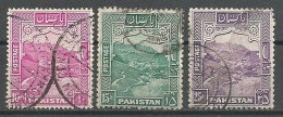 Pakistan Scott #41 (10r. Perf.13) And 42b/43b (15r. & 25r. Perf.12) Used 1948 - Pakistán