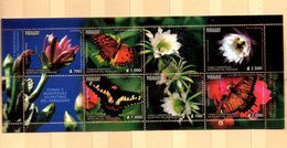 PARAGUAY,2017,  BUTTERFLIES, FLOWERS, S/S,MNH** - Vlinders