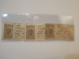 Tre Banconote Da Una Lira - Regno D'Italia – 1 Lira