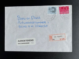 NETHERLANDS 1990 REGISTERED LETTER DE KWAKEL TO UTRECHT 11-10-1990 NEDERLAND AANGETEKEND - Covers & Documents