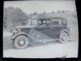 Annees 30 Photographie Plaque Verre NEGATIF Automobile Voiture Car Auto 9 X 12 Cm - Plaques De Verre