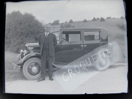 Annees 30 Photographie Plaque Verre NEGATIF Automobile Voiture Car Auto 9 X 12 Cm - Glass Slides