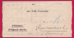 GUERRE 1870 ENVELOPPE FELD POSTRELAIS DE HAM SOMME 21 JANVIER 1871 POUR FOUCAUCOURT EN SANTERRE LETTRE - War 1870