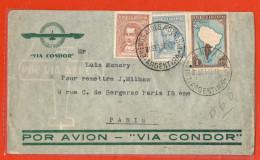 Argentine Lettre Poste Aérienne 1937 Belle Lettre Pour Paris - Briefe U. Dokumente