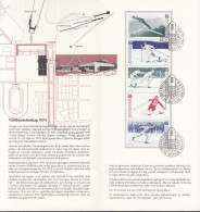 SCHWEDEN  Heftchenblatt 71, Gestempelt, In Faltblatt, Skisport, 1974 - 1951-80