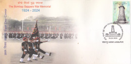 INDIA 2024  FDC, The BOMBAY SAPPERS WAR MEMORIAL, First Day Cover, JABALPUR Cancelled - FDC