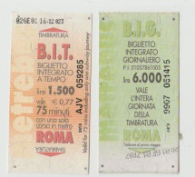 N. 2 BIGLIETTI INGRESSO METROPOLITANA ROMA B.I.T. B.I.G. 2001 - Europe