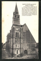 CPA Saint-Julien-du-Sault, Facade De L`Eglise, L'Église  - Saint Julien Du Sault