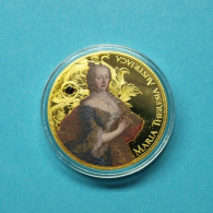 2017 Medaille Maria Theresia, Vergoldet Mit Farbdruck Und Swarowski PP (MZ622 - Non Classificati