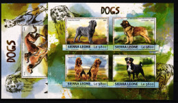 Sierra Leone 8310-8313 Und Block 1191 Postfrisch Kleinbogen / Hunde #KC517 - Sierra Leona (1961-...)