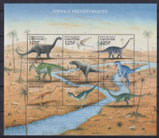 Gabun 1581-1589 Postfrisch Kleinbogen / Dinosaurier #KC533 - Gabon (1960-...)
