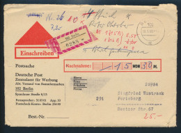 Berlin Brief Nachnahme Einschreiben Als Postsache Nach Perleberg 18.01.1968 - Brieven En Documenten