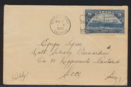 Flugpost Air Mail Brief Canada EF UPU 5c Stratford Ontario Nach Lecce Italien - Aviones