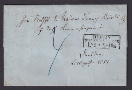 Altdeutschland Preussen Brief R3 Stadtpost Expedition IX Kpl Faltbrief Nachtaxe - Cartas & Documentos