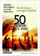 1825a URUGUAY 2023-50 Aniver. Al-Anon-TT: Alcoholismo,Manos,Bicicletas,Botellas-En FDC - Uruguay