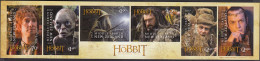 NEW ZEALAND 2012 The Hobbit: An Unexpected Journey, Strip Of 6 Self-adhesives MNH - Fantasy Labels