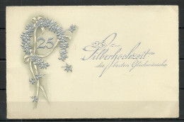 Germany Deutschland 1920ies Glückwunschkarte, Silberne Hochzeit Silver Wedding, Used - Nozze