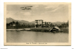 Varese Lago - Cartolina Ristorante Lido Con Idrovolante In Volo - Marcofilía (Aviones)