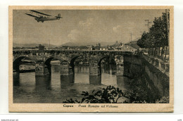 Capua - Cartolina Ponte Romano Sul Volturno Con Velivolo In Volo - Storia Postale (Posta Aerea)