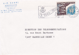 MONACO-1974-lettre De Monte-Carlo Pour MARSEILLE-13 ...timbre " Lutte Contre La Drogue" Seul Sur Lettre.........cachet - Storia Postale