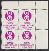 Invalid Disabled Association Yugoslavia Serbia OMO Novi Sad Membership Tax Revenue Vignette Label CORNER - Servizio