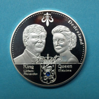 Niederlande 2013 Medaille Willem-Alexander & Maxima, Swarovski PP (MZ728 - Non Classificati