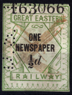 GRANDE-BRETAGNE / GREAT-BRITAIN - "GREAT EASTERN RAILWAY" 1/2d Newspaper Stamp - Used - Ferrocarril & Paquetes Postales