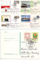 Germany, West 1988 5 Different Postal Cards With Blindheim -8.-8.88-8 Date, 8888 Postcode Postmarks - Postales Ilustrados - Usados