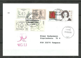 SCHWEDEN Sweden 2009 Ship Post Cover To Finland Viking Line M/S Isabella Sweden-Aland Turku Navire - Storia Postale