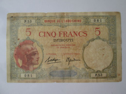 Rare! Djibouti 5 Francs 1943,see Pictures - Gibuti