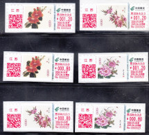 China 2024 The Flower Peach Blossom-camellia-peony ATM Stamps Label A 4v - Nuovi