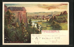 Künstler-AK Frankenberg I. S., Ortsansicht Vom Treppenhauer Aus  - Frankenberg