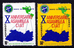 Salvador 1976 MNH 2v, 10th Ann. CIAT, Int. Tropical Agriculture - Map - Landbouw