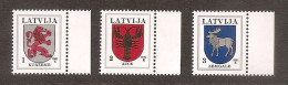 LATVIA 2002●Definitives●Coat Of Arms●Mi 371CVII/421CVI/372CVII - Lettonia