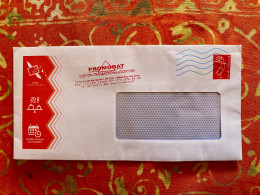 Enveloppe Timbree "Cagou Rouge" - NOUVELLE-CALEDONIE - Prêt-à-poster
