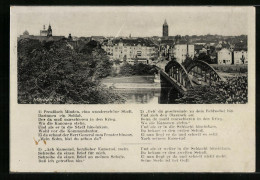 AK Minden I. W., Ortsansicht Mit Flusspartie Und Weserbrücke  - Minden