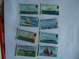 GUERNSEY MNH    STAMPS SET 8   1974 SHIPS  BOATS - Barcos