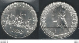 1989 Italia Lire 500 Caravelle Argento FDC - Autres & Non Classés