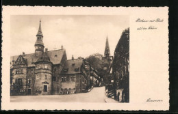 AK Blankenburg /Harz, Rathaus Mit Blick Auf Das Schloss  - Blankenburg