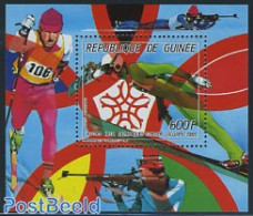 Guinea, Republic 1987 Olympic Winter Games S/s, Mint NH, Sport - Transport - Olympic Winter Games - Skiing - Space Exp.. - Sci