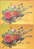 1990 RUSSIA RUSSIE USSR Moldova Stationery 2 Postcard, March 8 Roses, Flowers, Bouquet,  Moldovan Language, Mint. - Rosen