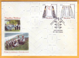 2015 Moldova Moldavie FDC  National Clothes. Embroidery - Moldova